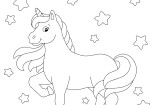 Illustration with a unicorn for children coloring book 7 - kwork.com