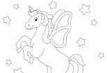 Illustration with a unicorn for children coloring book 6 - kwork.com