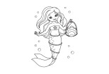 I will create mermaid coloring book pages and nice kdp book cover 6 - kwork.com