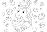 Illustration with a unicorn for children coloring book 10 - kwork.com