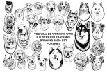 I will draw your cat dog pet animal in line art for embroidery SVG 9 - kwork.com