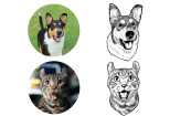 I will draw your cat dog pet animal in line art for embroidery SVG 10 - kwork.com