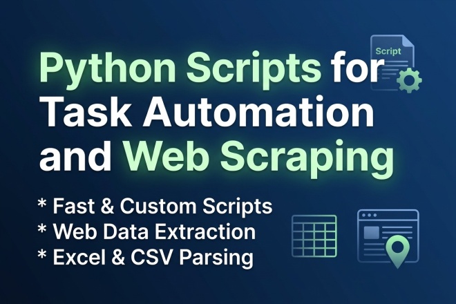 I will write python scripts for task automation and web scraping for ...